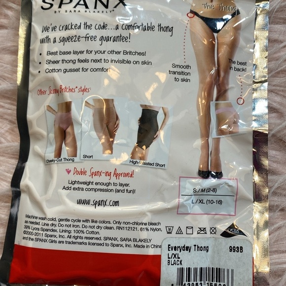 NWT SPANX Skinny Britches Everyday Thong in Black sz L/XL - Picture 5 of 5